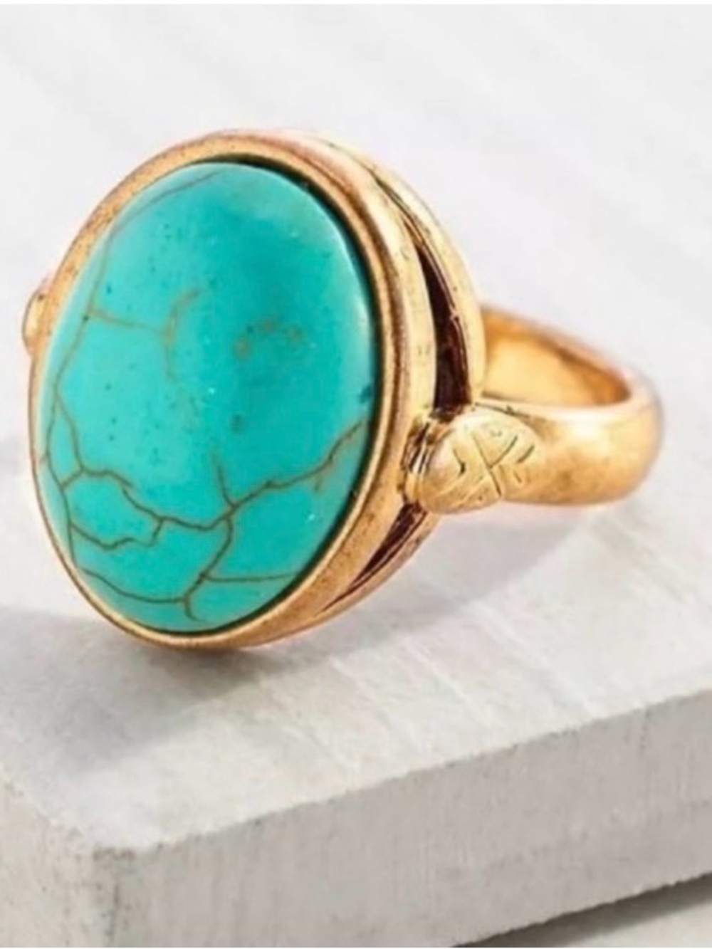 Silpada Turquoise and Brass ring-size 5.5